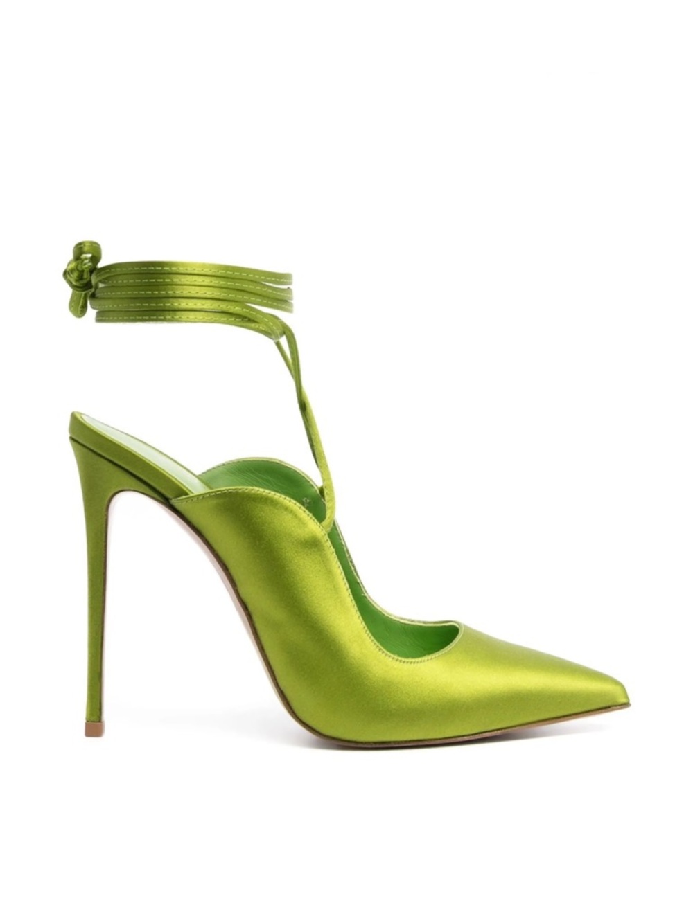 LE SILLA NWOT IVY 120MM SLINGBACK SATIN PUMPS IN GREEN Lace Up Ankle Heels